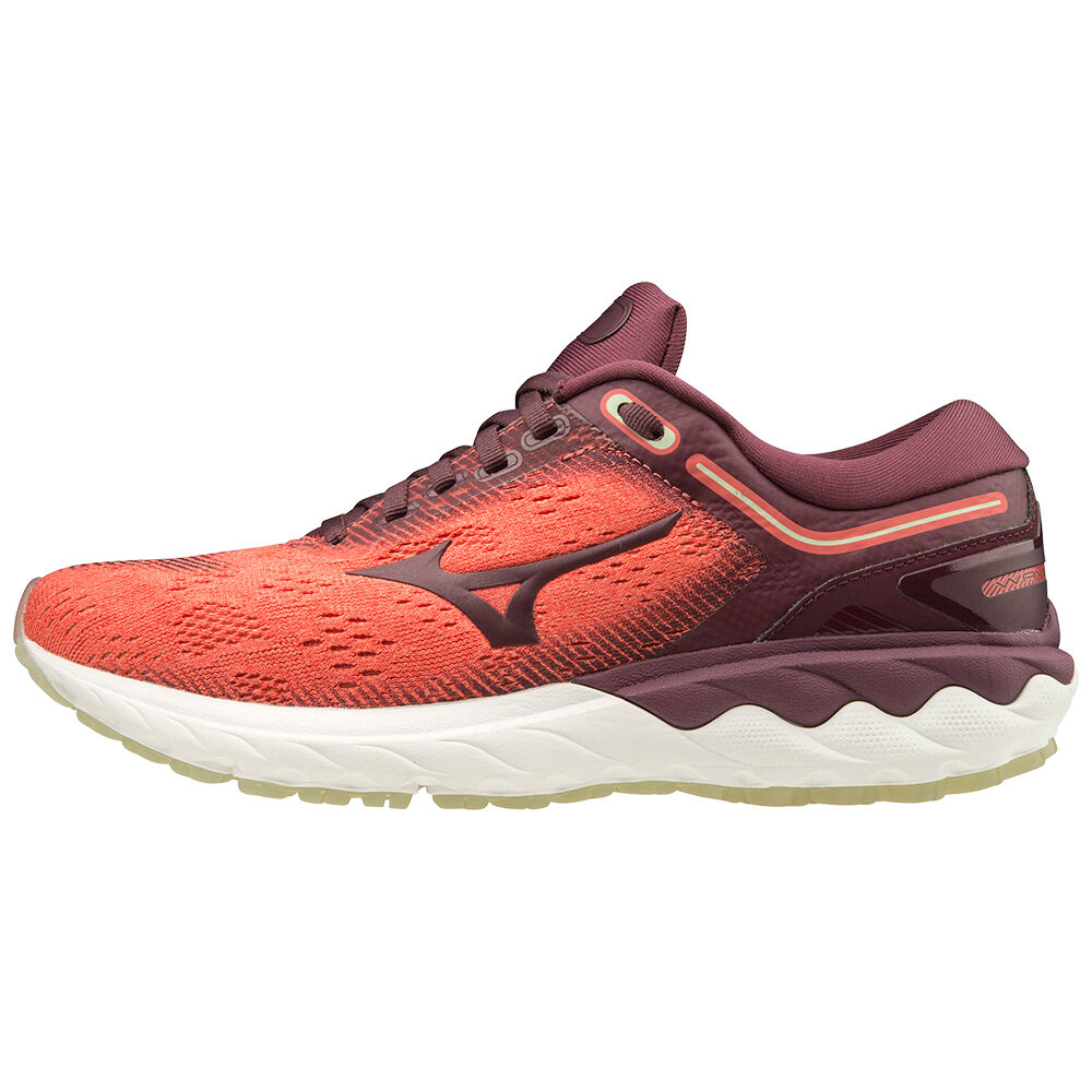 Mizuno Women's Wave Skyrise Running Shoes Orange/Burgundy (J1GD200969-XZR)